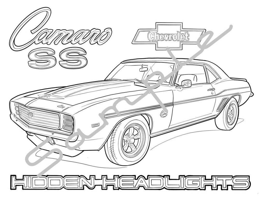 1969 CHEVY CAMARO SS With Hidden Headlights Adult Coloring Page Printable Coloring Page Adults Digital Instant Download 1 Page Etsy 1969 CHEVY CAMARO SS With Hidden Headlights Adult Coloring Page Printable Coloring Page Adults Digital Instant Download 1 Page Etsy