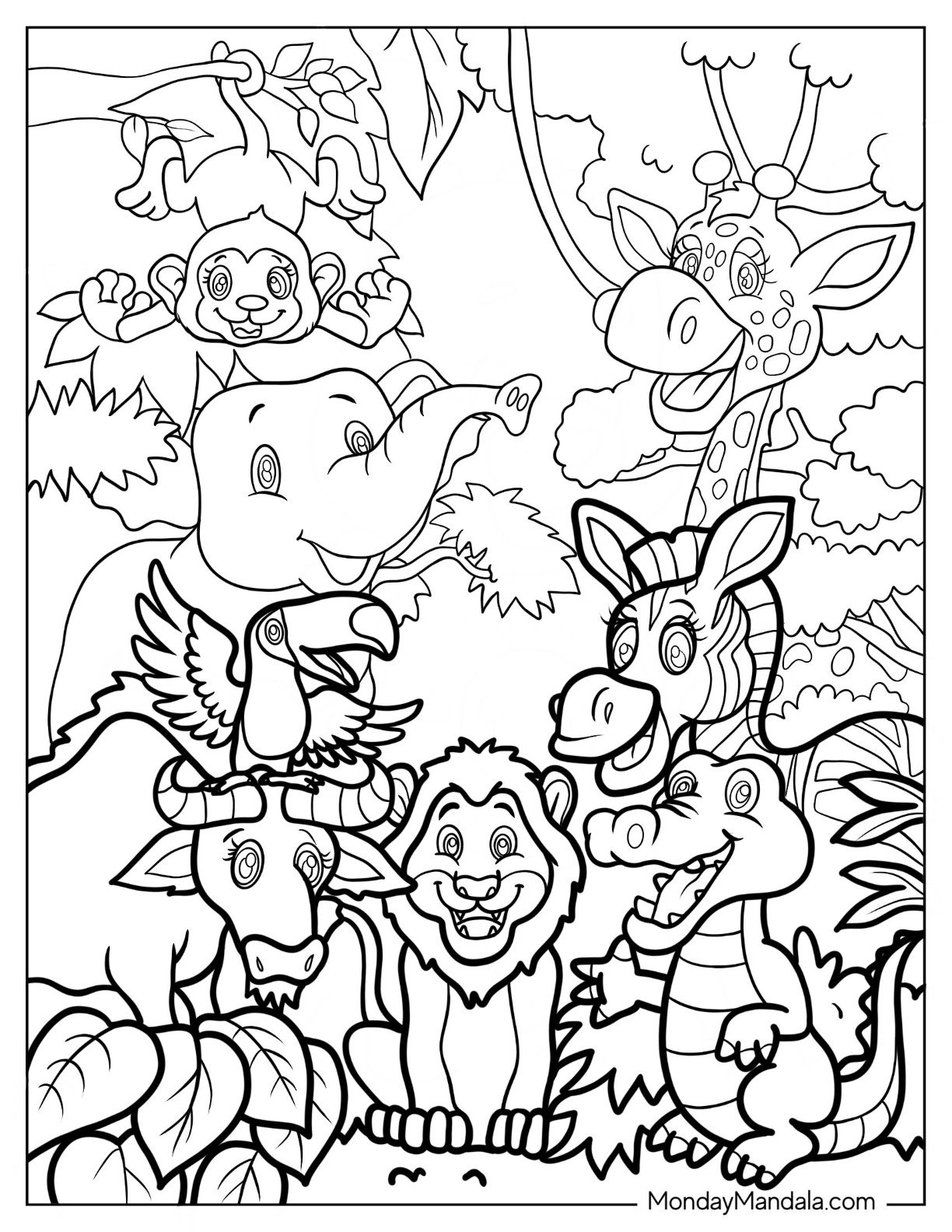 20 Jungle Coloring Pages Free PDF Printables 20 Jungle Coloring Pages Free PDF Printables