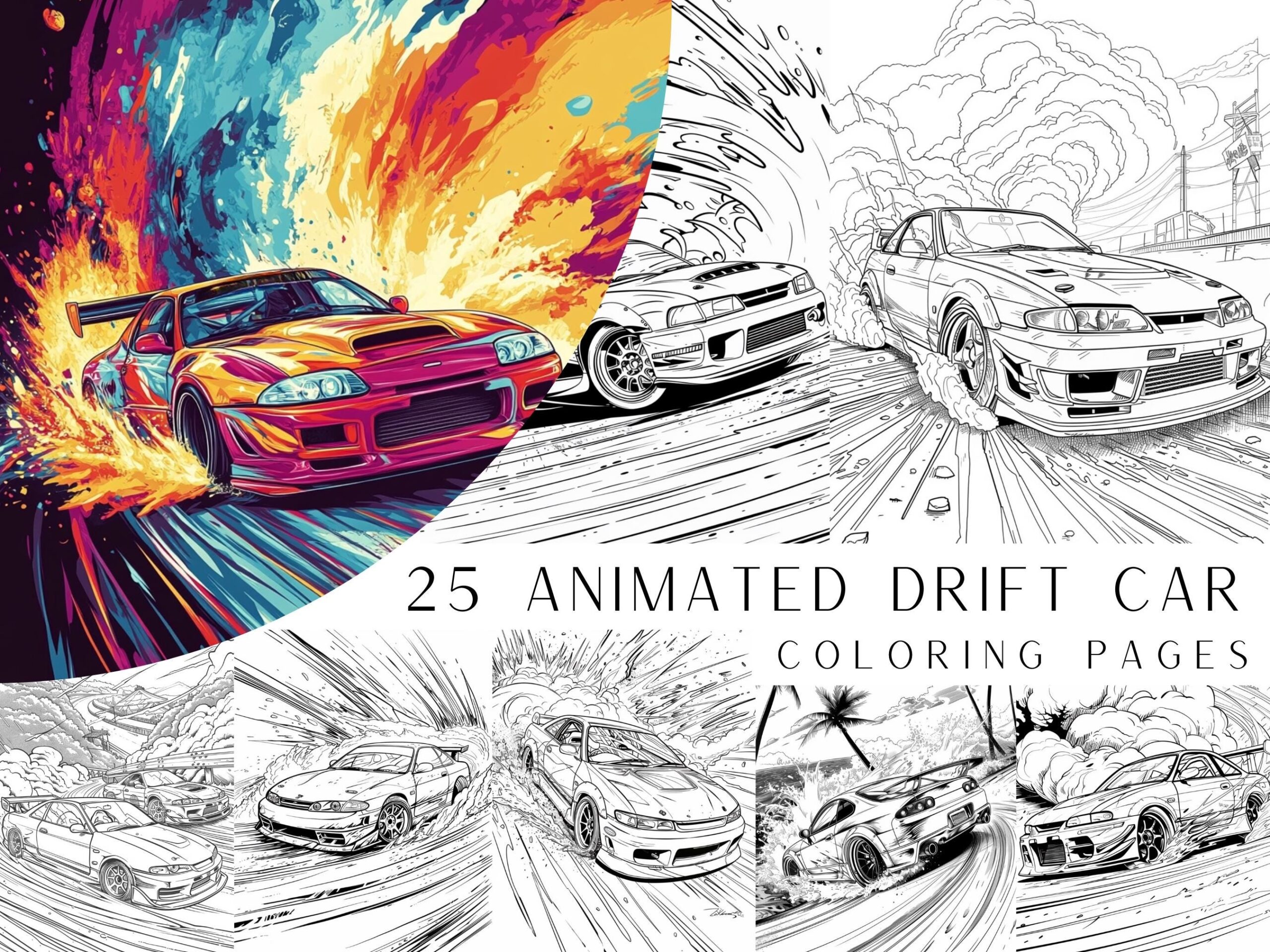 25 Animated Drift Car Coloring Pages Kids And Adult Coloring Book Grayscale Car Coloring Instant Download Printable PDF File Etsy 25 Animated Drift Car Coloring Pages Kids And Adult Coloring Book Grayscale Car Coloring Instant Download Printable PDF File Etsy