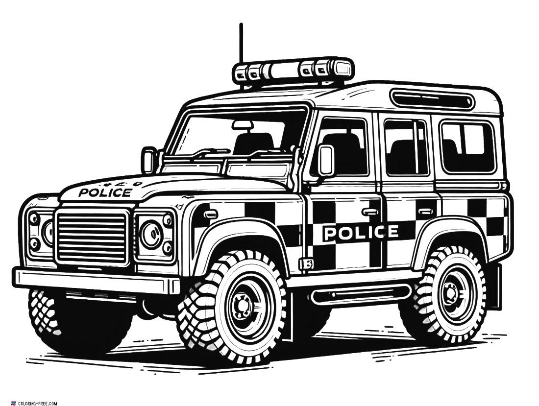 coloring pages of police cars