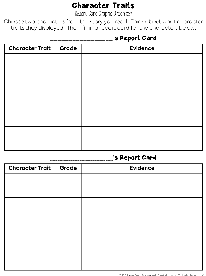3 Character Traits Graphic Organizers Teaching Made Practical 3 Character Traits Graphic Organizers Teaching Made Practical
