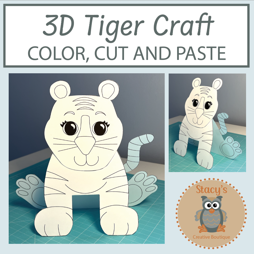 3D Tiger Craft Activity Color Cut And Paste Printable Art Project Classful 3D Tiger Craft Activity Color Cut And Paste Printable Art Project Classful