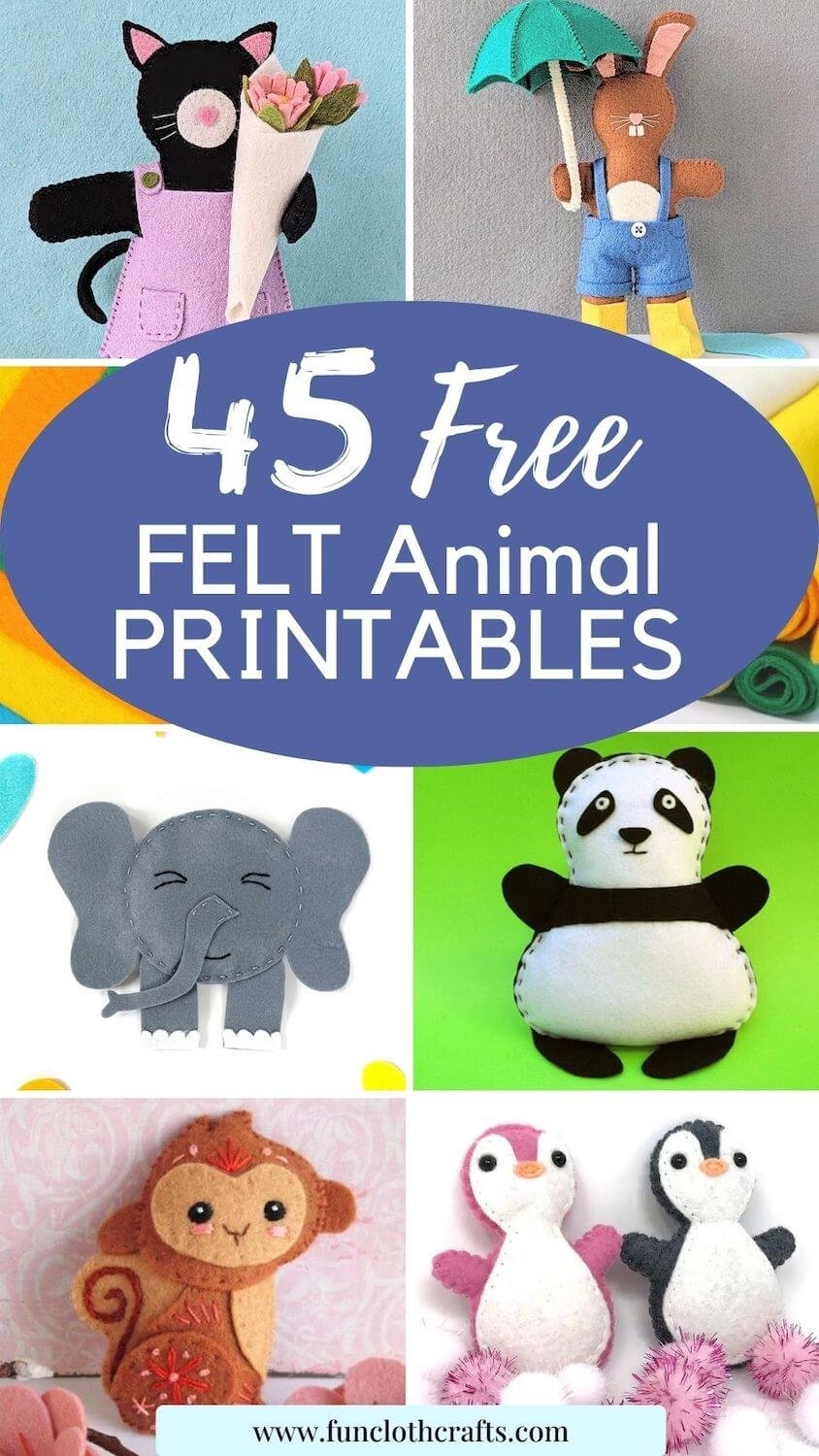 45 Free Felt Animal Patterns Fun Cloth Crafts Felt Craft Patterns