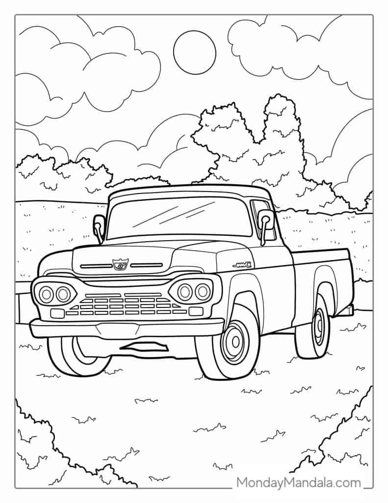 vintage car coloring pages