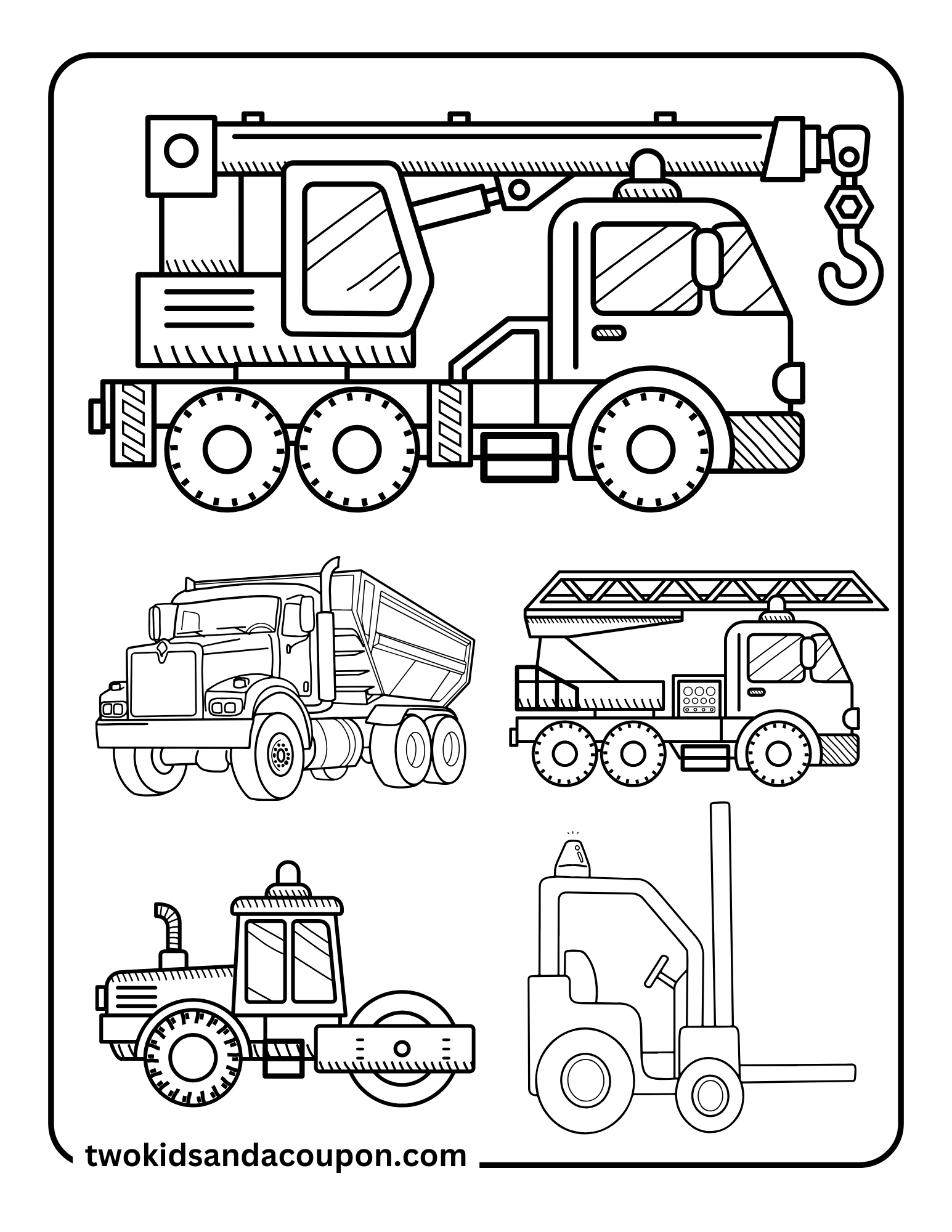 7 Printable Cute Construction Coloring Pages 7 Printable Cute Construction Coloring Pages
