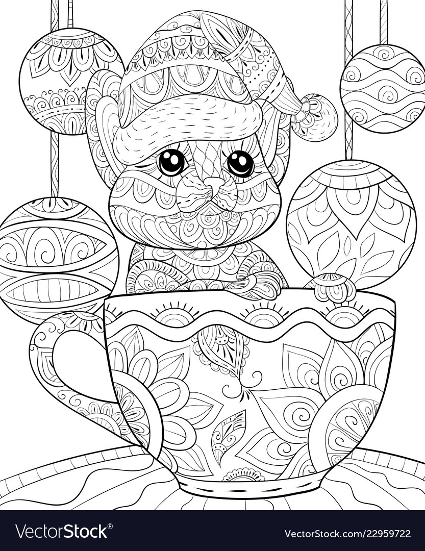 holiday cat coloring pages holiday cat coloring pages