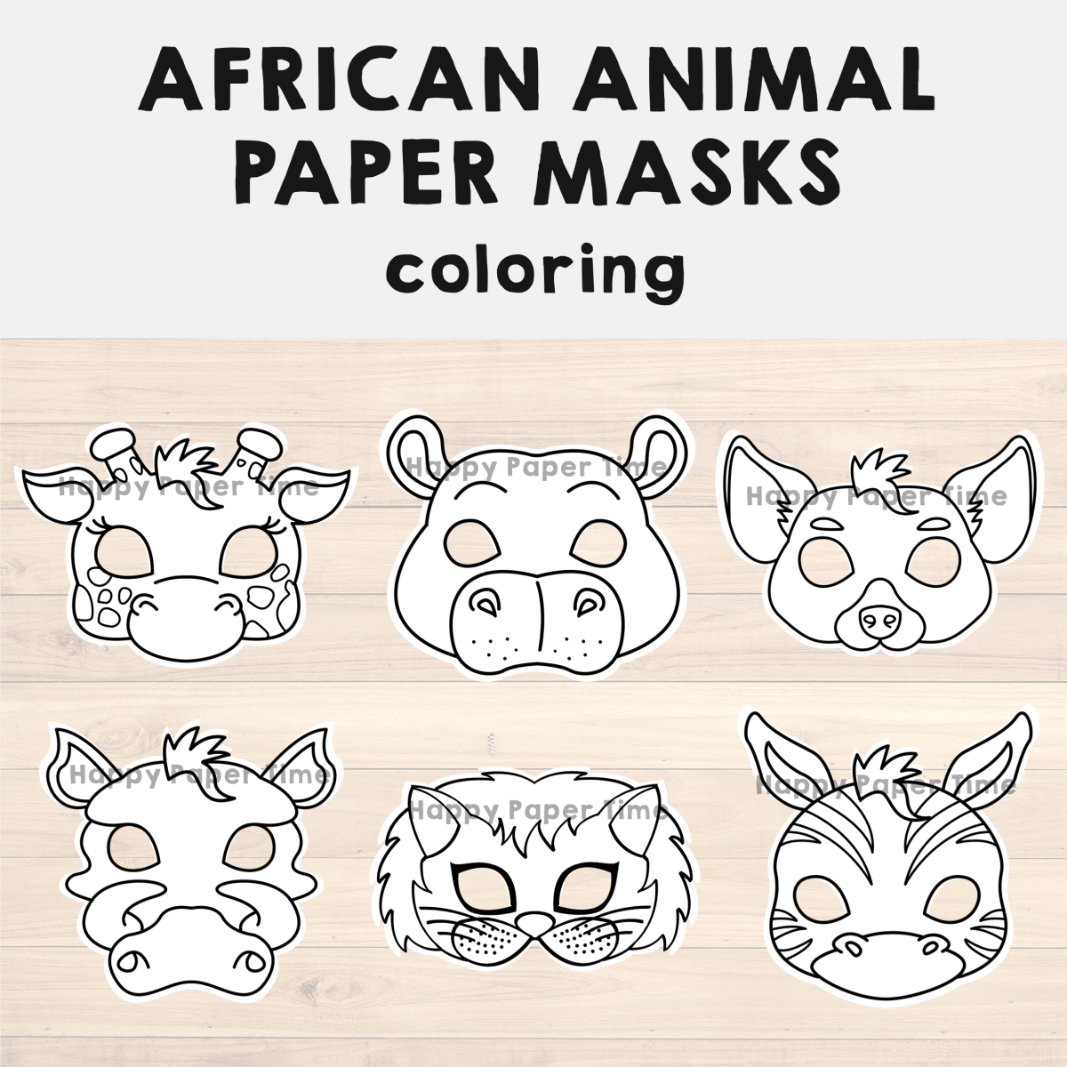 African Animal Paper Masks Printable Safari Coloring Craft Activity Costume Made By Teachers African Animal Paper Masks Printable Safari Coloring Craft Activity Costume Made By Teachers
