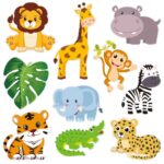 Amazon 30 Pieces Jungle Animal Cutouts Safari Jungle Cut Outs For Bulletin Board Classroom Baby Shower Animals Theme Birthday Party Decorations Office Products