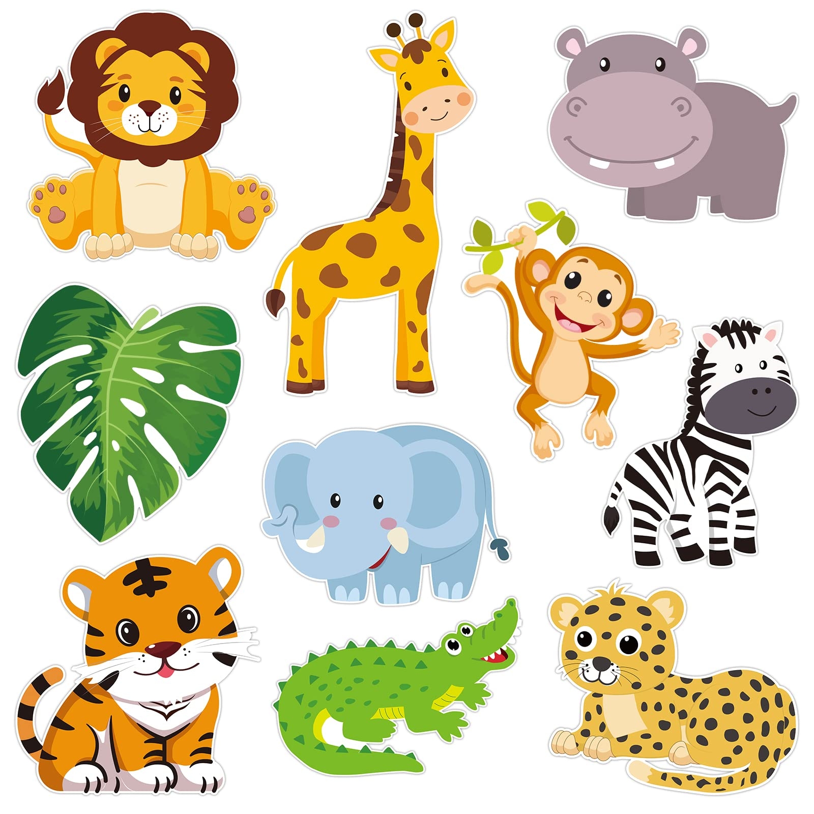 Amazon 30 Pieces Jungle Animal Cutouts Safari Jungle Cut Outs For Bulletin Board Classroom Baby Shower Animals Theme Birthday Party Decorations Office Products