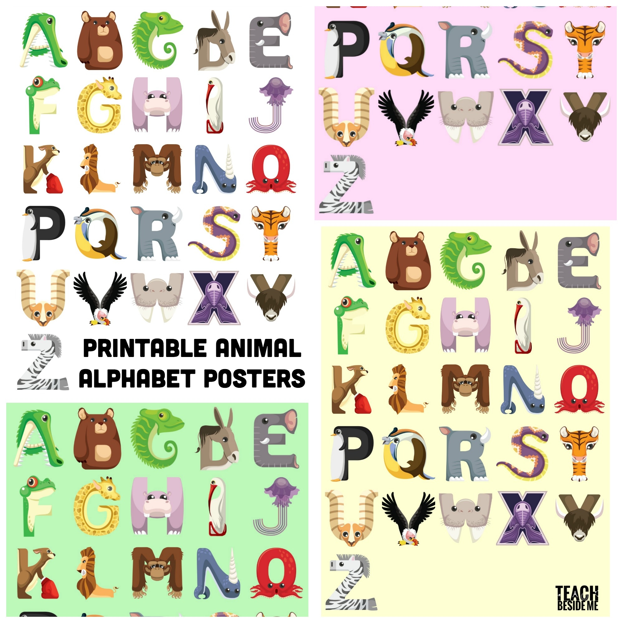 Animal Alphabet Posters Teach Beside Me Animal Alphabet Posters Teach Beside Me