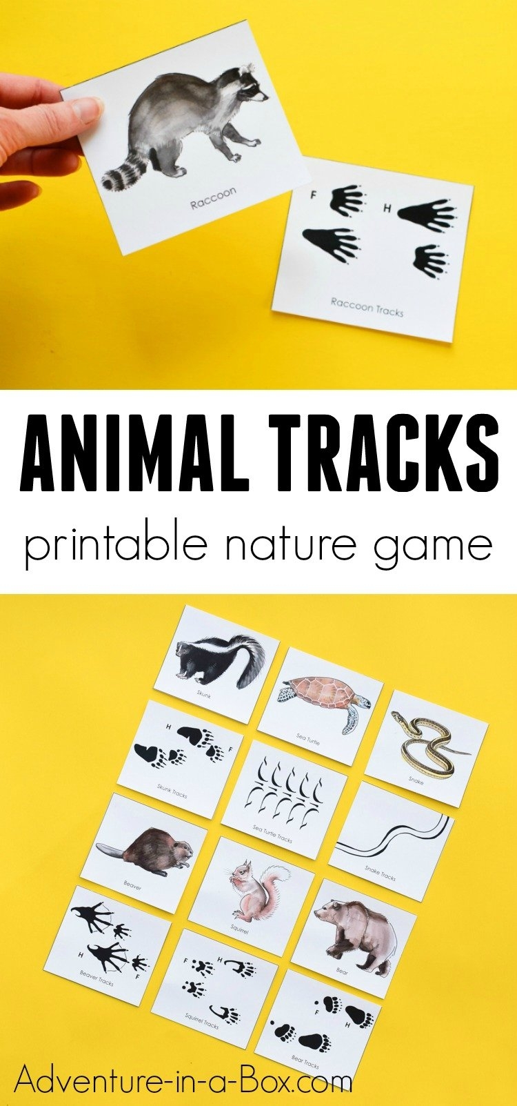 free printable animal tracks matching game