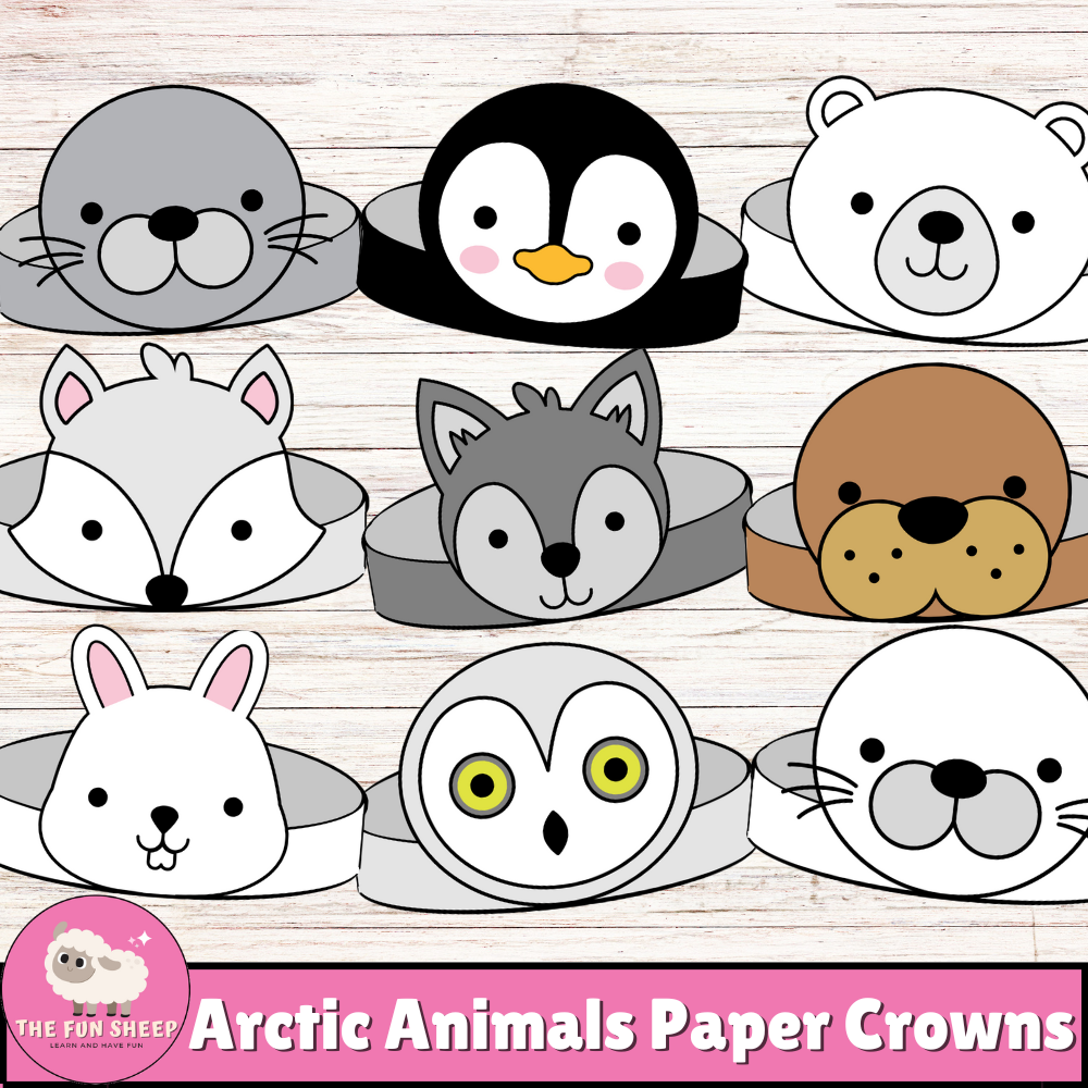 Arctic Animals Paper Crowns Animal Hats Set Craft Coloring Activity Made By Teachers Arctic Animals Paper Crowns Animal Hats Set Craft Coloring Activity Made By Teachers
