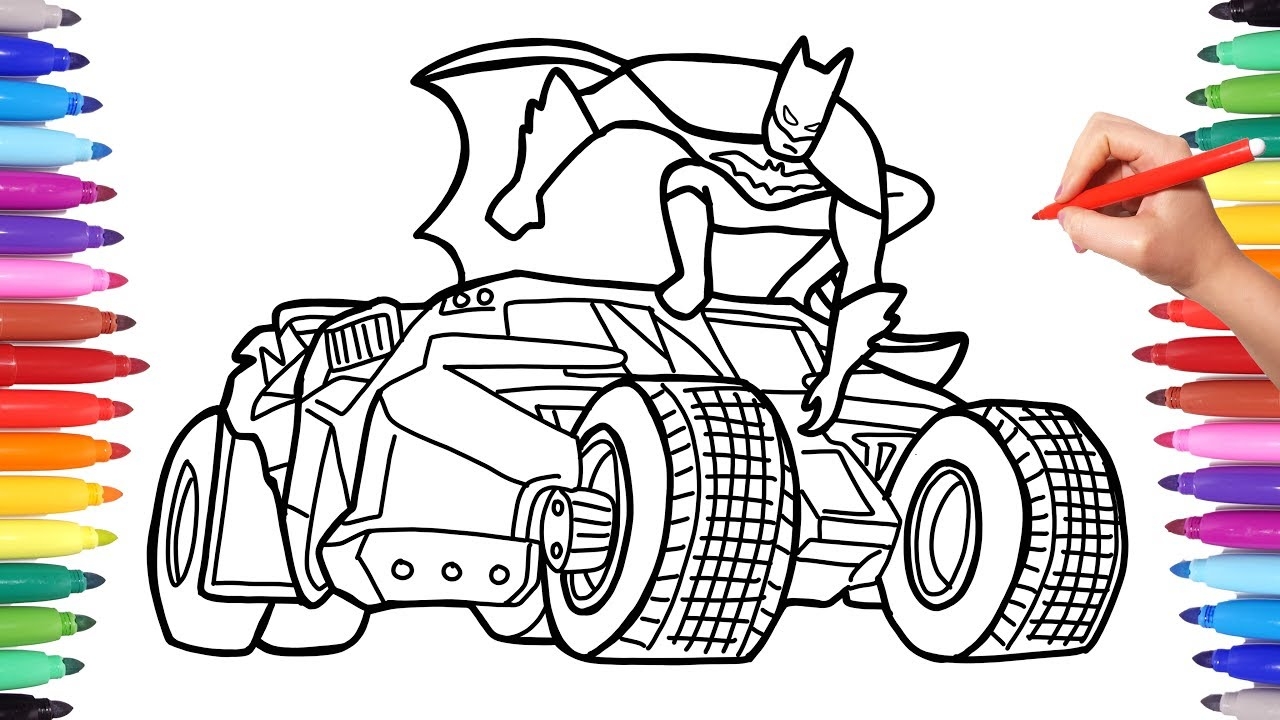 Batman Car Coloring Pages For Kids Drawing And Coloring The Batmobile How To Draw Batman YouTube Batman Car Coloring Pages For Kids Drawing And Coloring The Batmobile How To Draw Batman YouTube