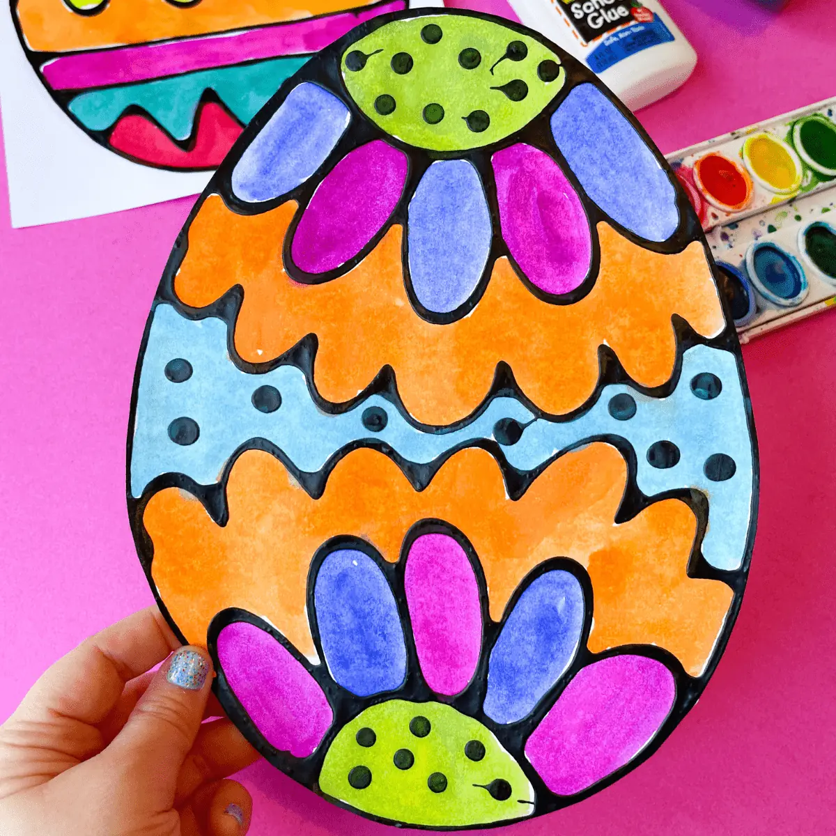 Black Glue Eggs Easter Art Project For Kids Friends Art Lab