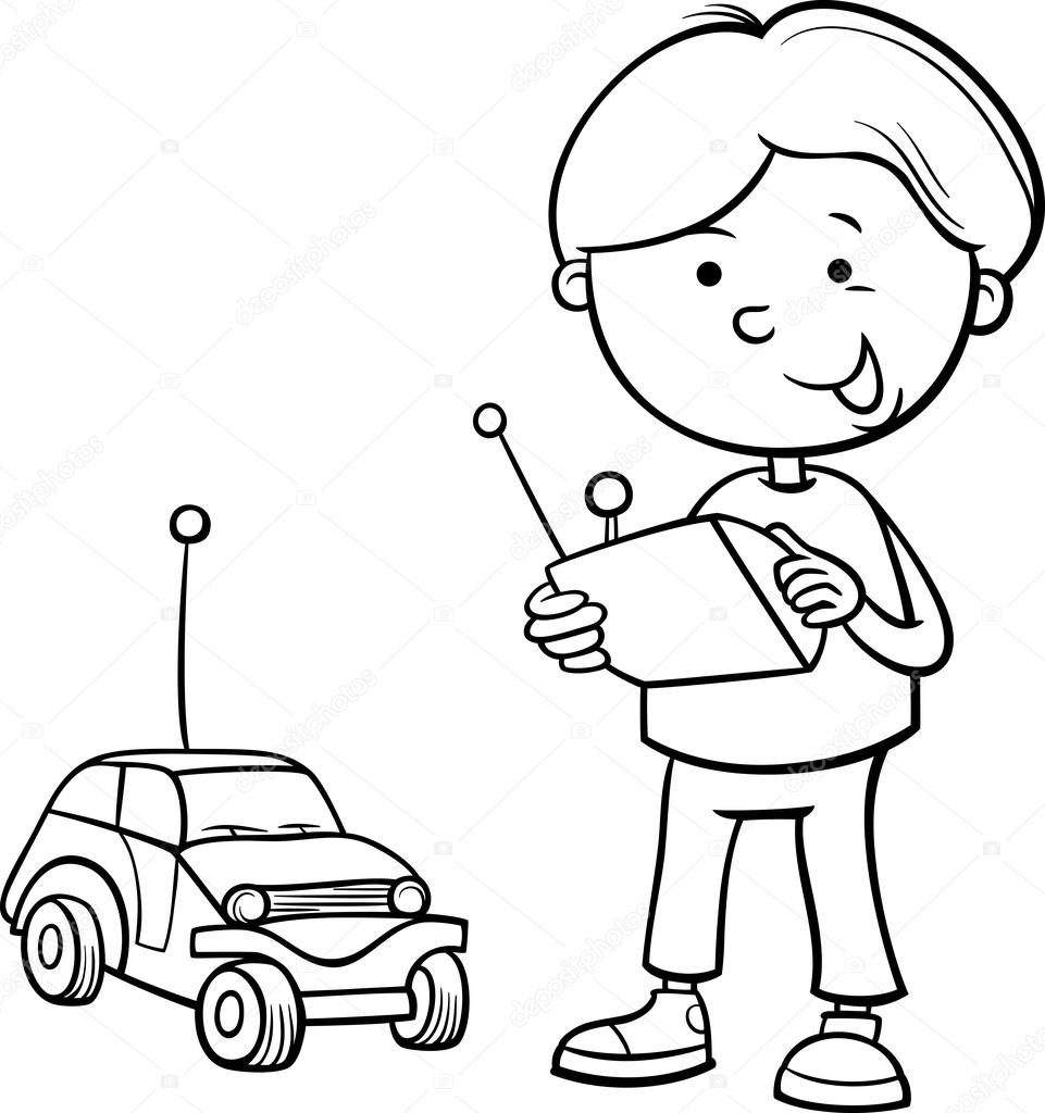 Boy And Remote Car Coloring Page Stock Vector By izakowski 55962859 Boy And Remote Car Coloring Page Stock Vector By izakowski 55962859