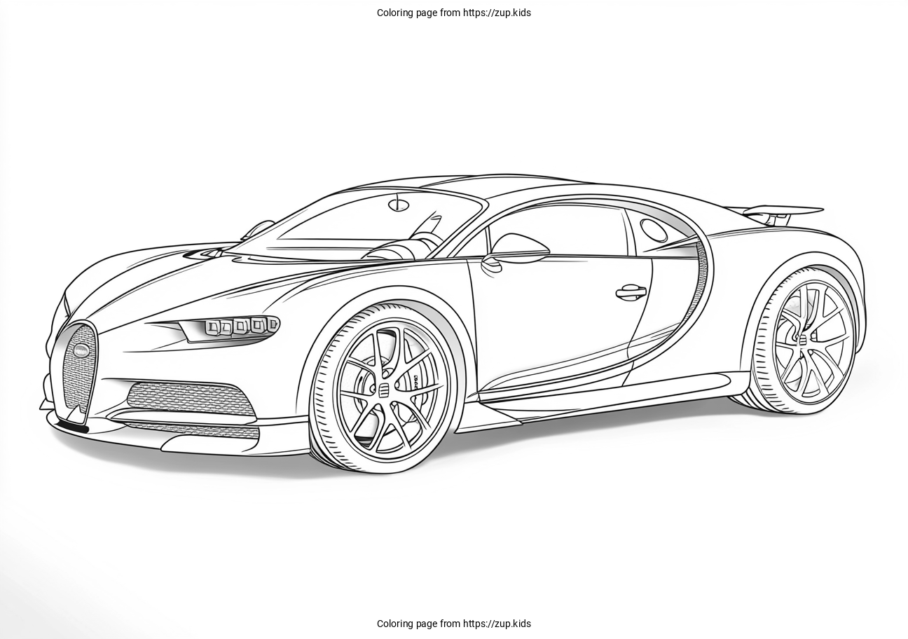 Bugatti Chiron Coloring Page From Zup kids