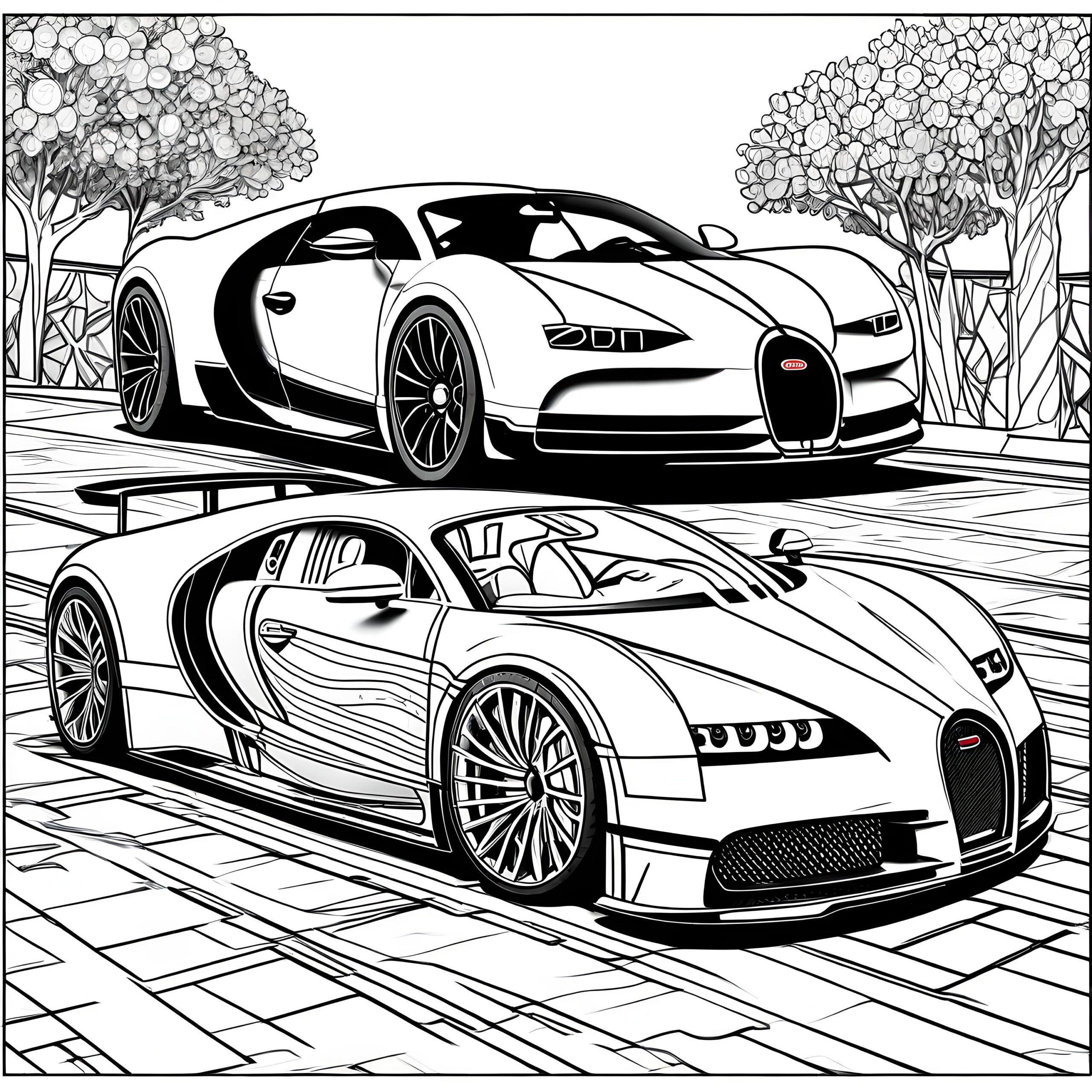 Bugatti Coloring Pages 19 TOP Pages Bugatti Veyron Bugatti Chiron Bugatti Divo Bugatti La Voiture Noire Etsy