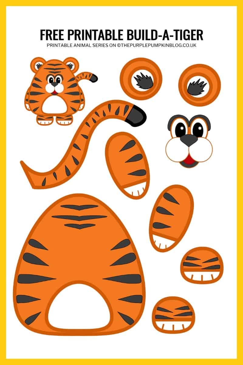 Build A Tiger Free Printable Paper Tiger Craft Template Build A Tiger Free Printable Paper Tiger Craft Template