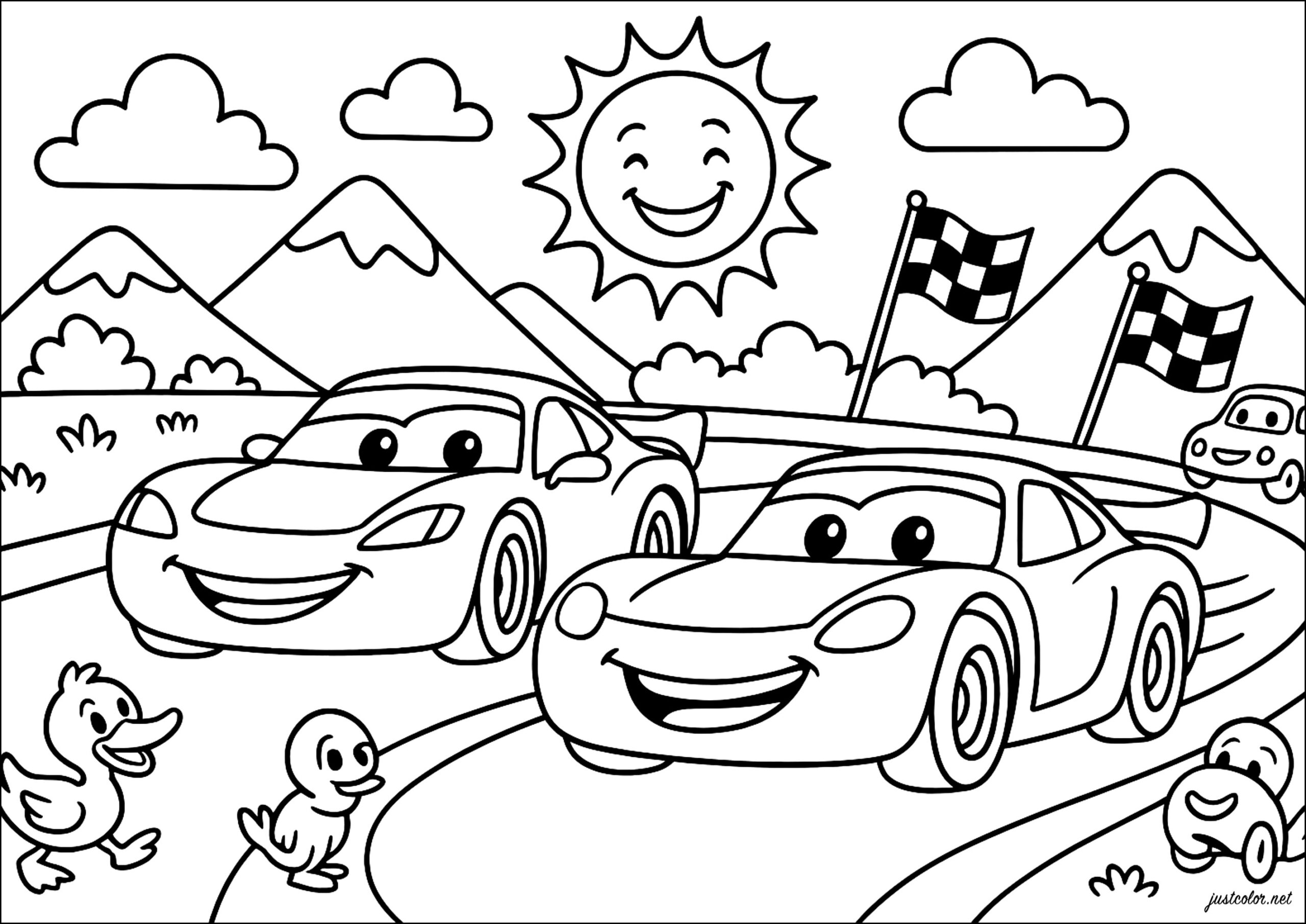 coloring page of car