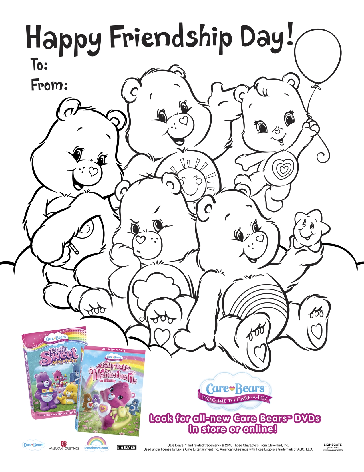 care bear color page care bear color page