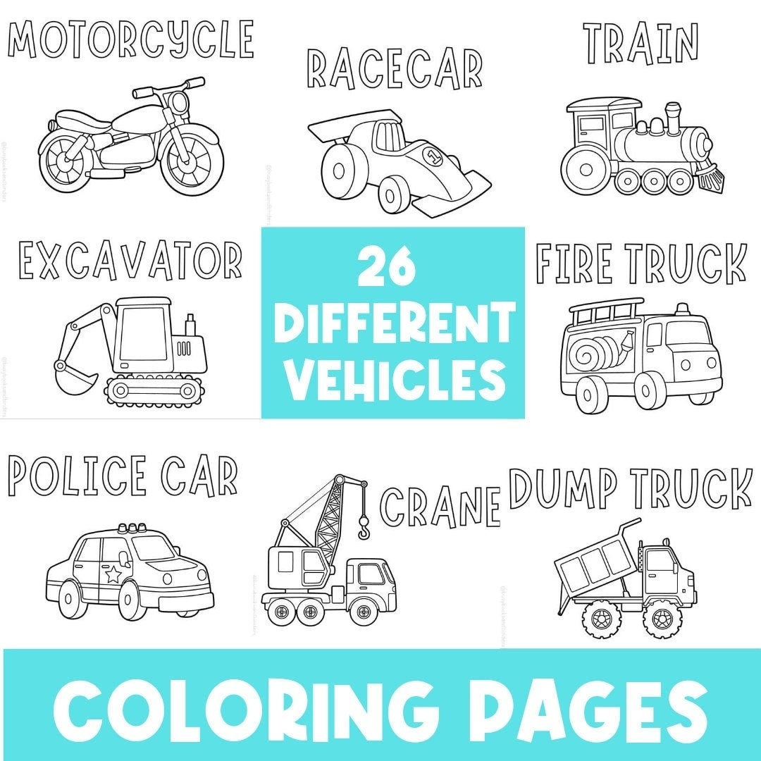 Cars Coloring Page Coloring Activities Cars Transportation Vehicles Community Helpers Coloring Book Printable Homeschool Etsy Cars Coloring Page Coloring Activities Cars Transportation Vehicles Community Helpers Coloring Book Printable Homeschool Etsy