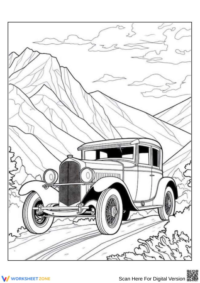 Classic Car Coloring Pages Printables Worksheetzone Coloring