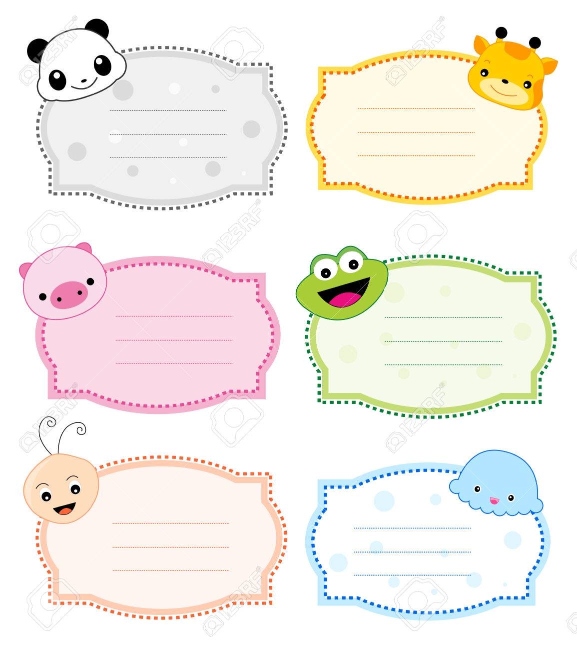 Colorful Kids Name Tags With Cute Animal Faces On Corners Royalty Free SVG Cliparts Vectors And Stock Illustration Image 38530989 Colorful Kids Name Tags With Cute Animal Faces On Corners Royalty Free SVG Cliparts Vectors And Stock Illustration Image 38530989