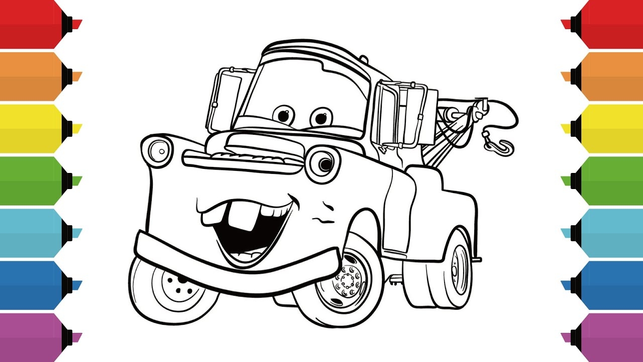 Coloring Disney Pixar Cars Mater Coloring Page YouTube Coloring Disney Pixar Cars Mater Coloring Page YouTube