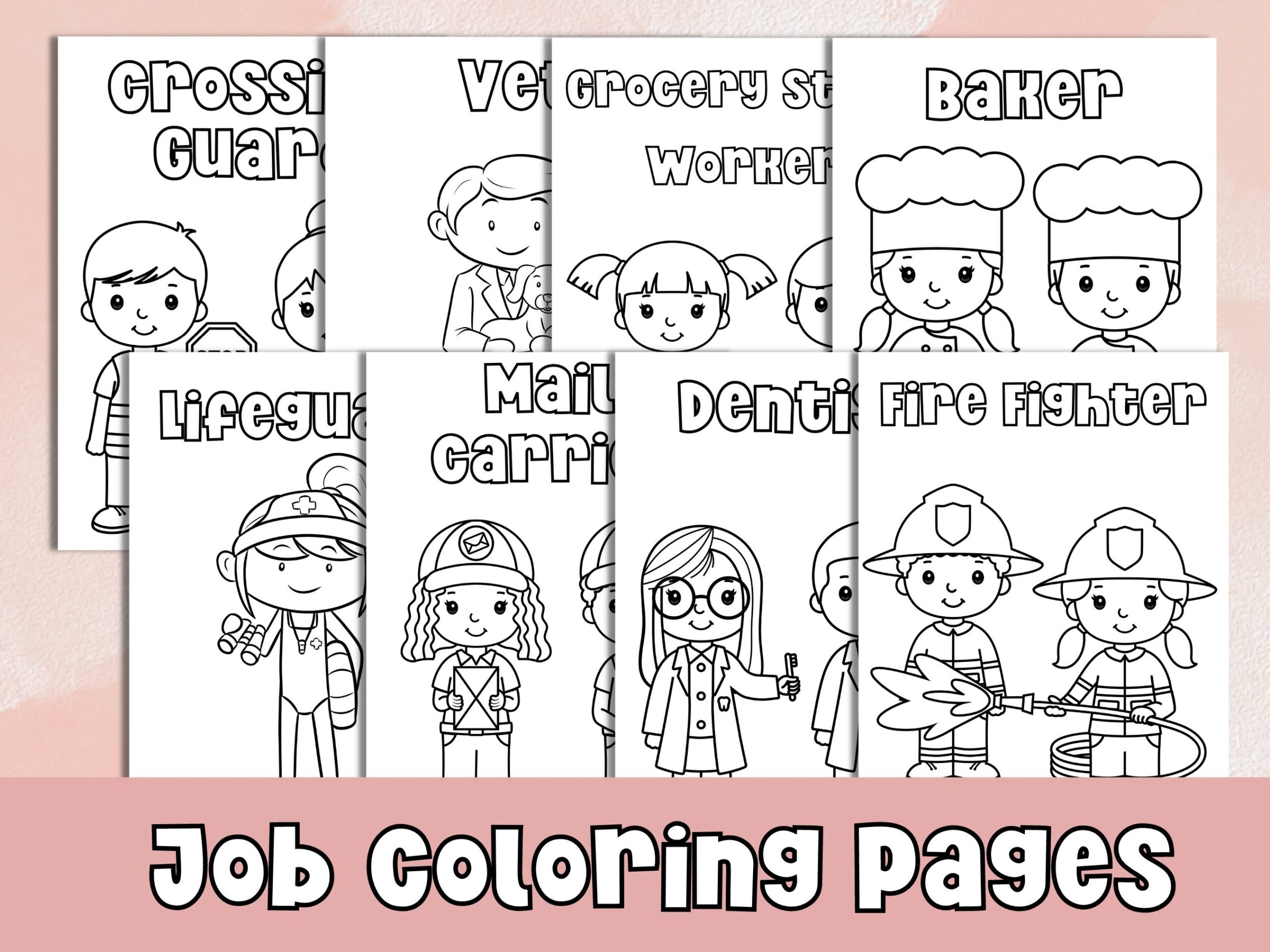 Community Helpers Jobs Career Day Jobs Coloring Pages Coloring Pages Community Helper Coloring Printable Coloring Pages Homeschool Etsy