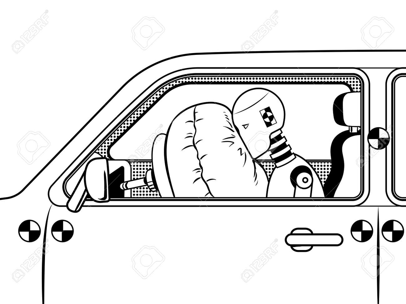 Crash Test Dummy In Car After Accident Coloring Retro Vector Illustration Isolated Image On White Background Comic Book Style Imitation Royalty Free SVG Cliparts Vectors And Stock Illustration Image 100310540 Crash Test Dummy In Car After Accident Coloring Retro Vector Illustration Isolated Image On White Background Comic Book Style Imitation Royalty Free SVG Cliparts Vectors And Stock Illustration Image 100310540