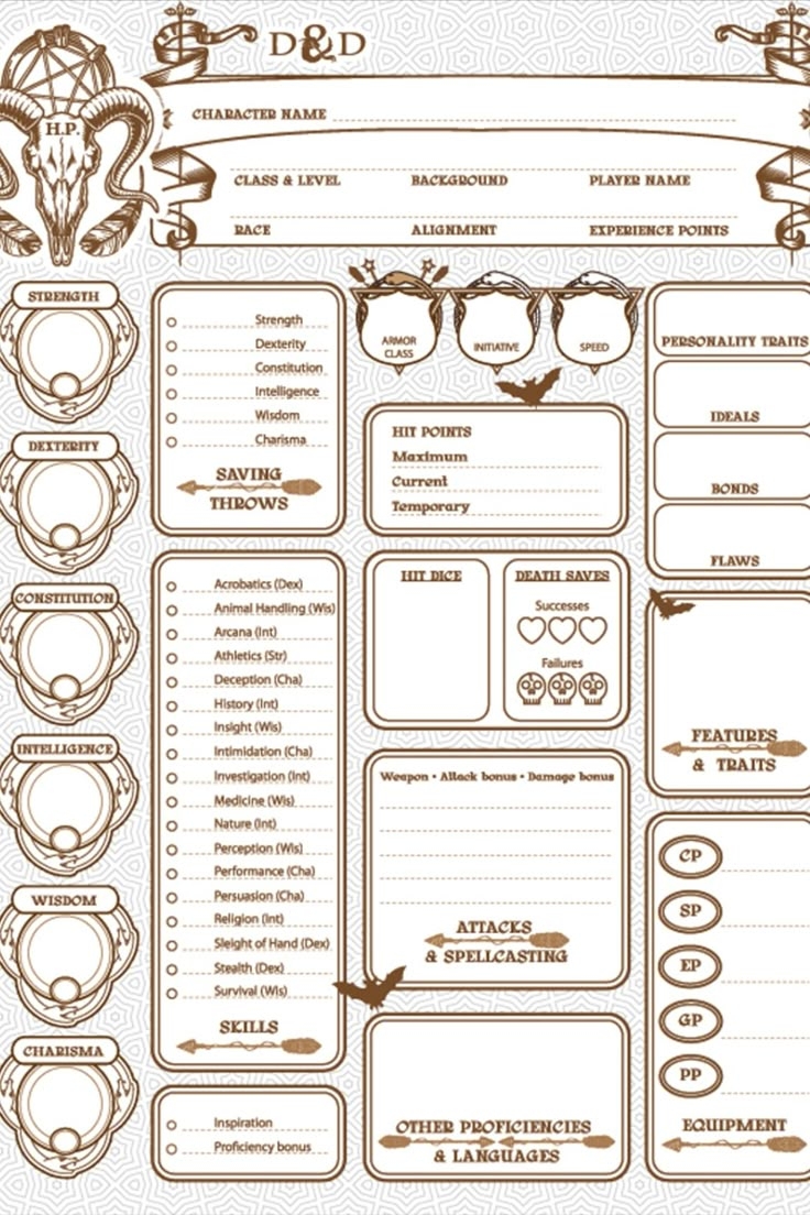 d&d printable character sheet
