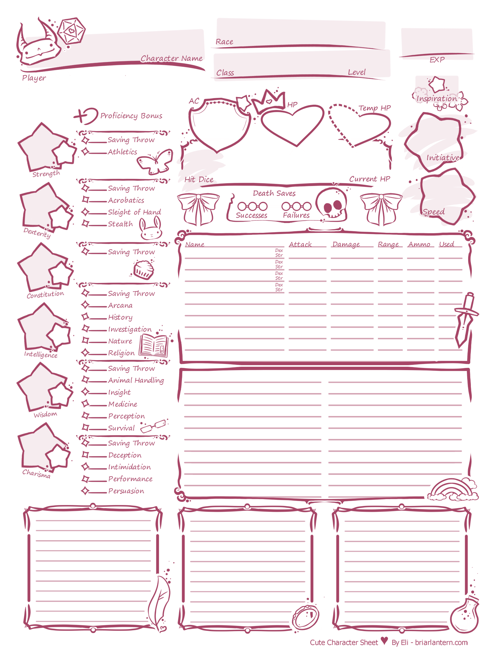dnd 5e character sheet printable dnd 5e character sheet printable