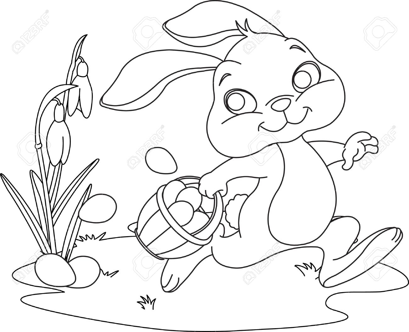 Cute Easter Bunny Hiding Eggs Coloring Page Royalty Free SVG Cliparts Vectors And Stock Illustration Image 9220463 Cute Easter Bunny Hiding Eggs Coloring Page Royalty Free SVG Cliparts Vectors And Stock Illustration Image 9220463