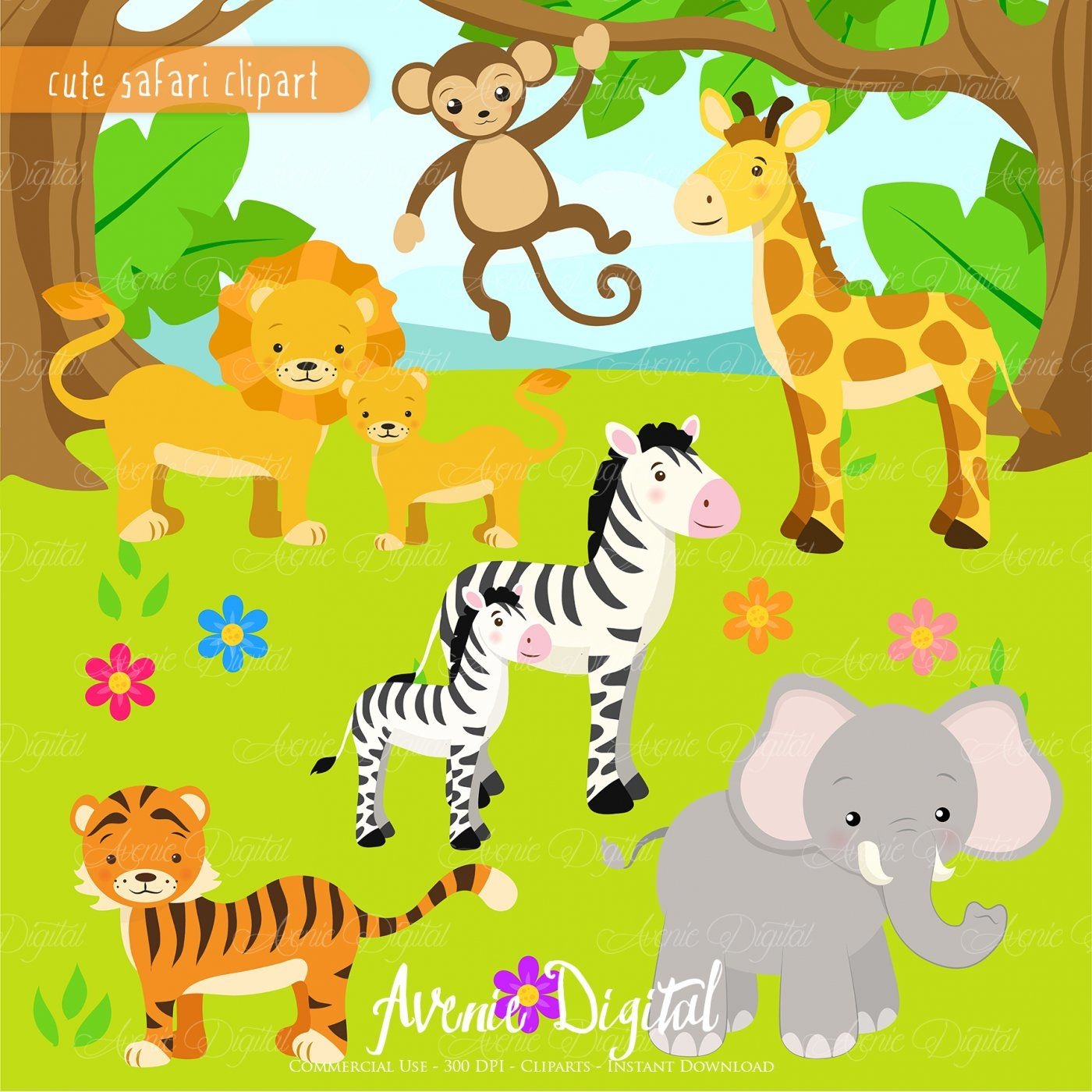 printable safari animals clipart printable safari animals clipart