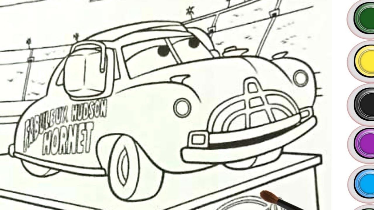 Disney Cars Doc Hudson Coloring Pages Drawing And Coloring For Kids dochudson YouTube Disney Cars Doc Hudson Coloring Pages Drawing And Coloring For Kids dochudson YouTube