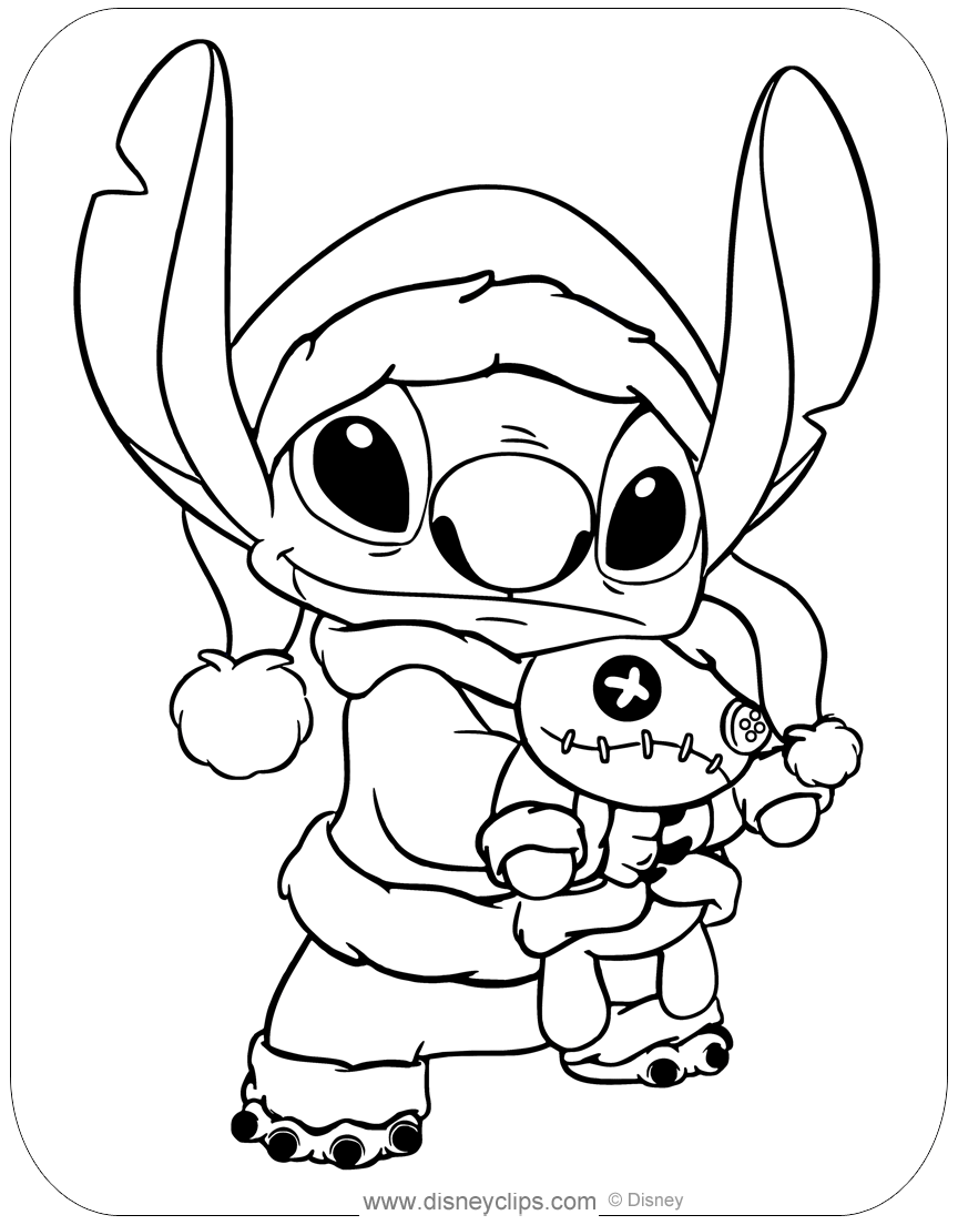 Disney Stitch Christmas Coloring Pages Disneyclips Disney Stitch Christmas Coloring Pages Disneyclips