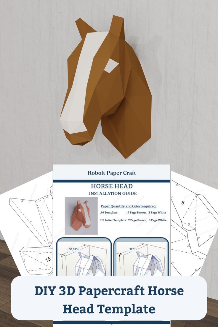 DIY 3D Papercraft Horse Printable Origami Animal PDF Template Do It Yourself Wall Art Home Decor DIY 3D Papercraft Horse Printable Origami Animal PDF Template Do It Yourself Wall Art Home Decor
