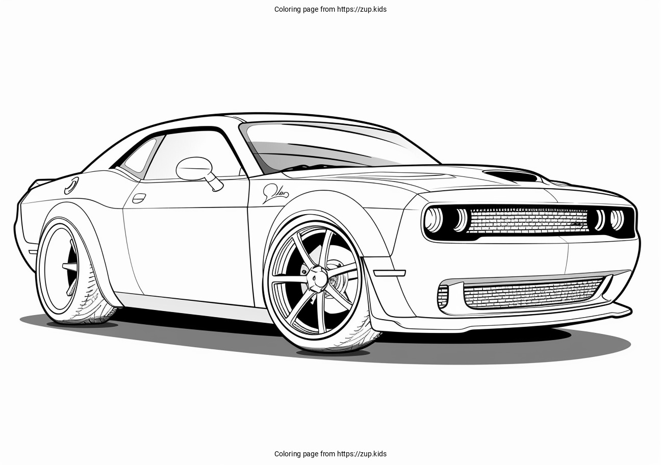 Dodge Challenger Coloring Page From Zup kids Dodge Challenger Coloring Page From Zup kids