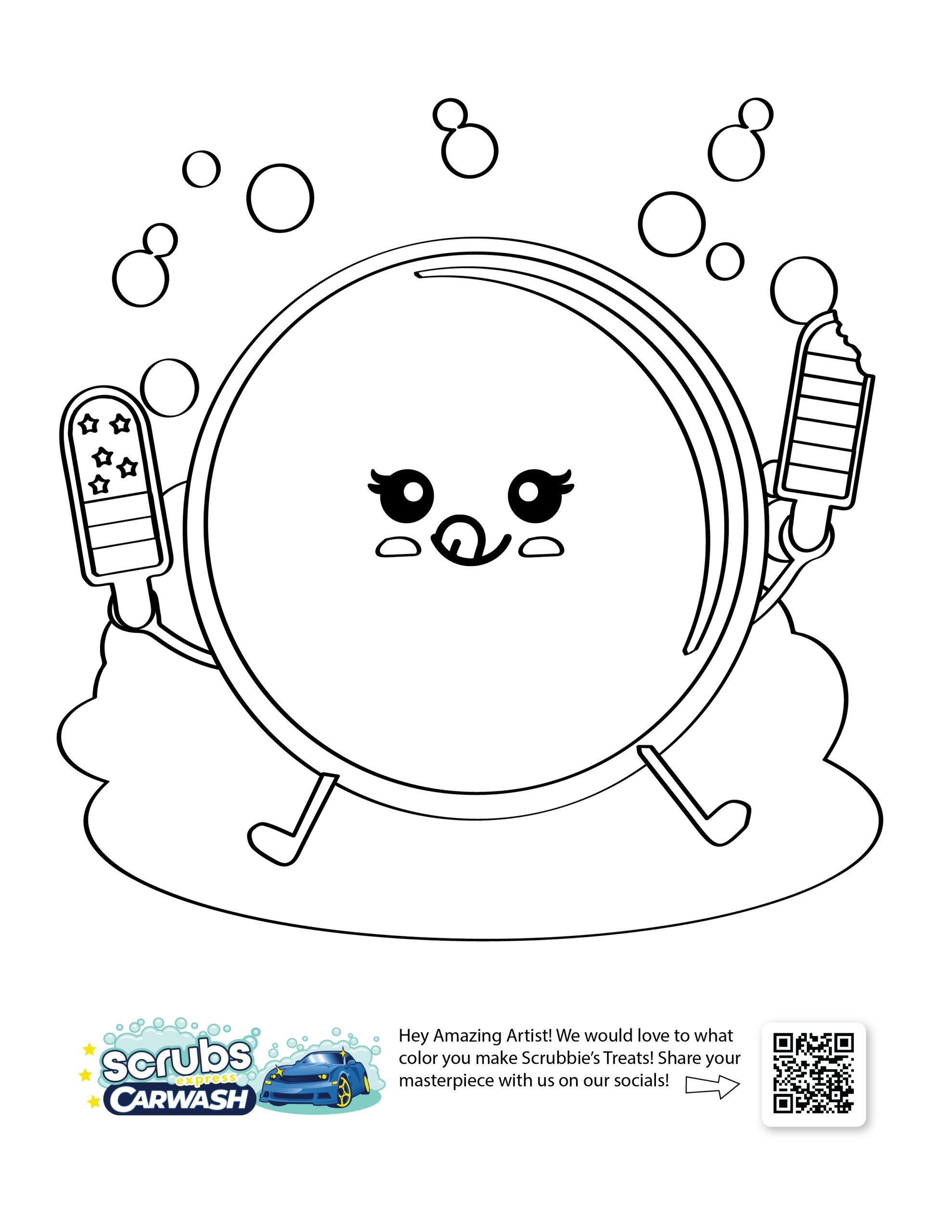 car wash coloring page