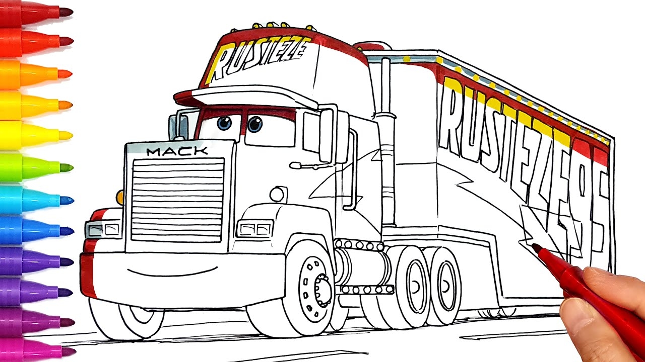 Draw CARS 3 MACK HAULER Trailer Truck With Wrap Vehicle Drawing And Coloring Pages Tim Tim TV YouTube Draw CARS 3 MACK HAULER Trailer Truck With Wrap Vehicle Drawing And Coloring Pages Tim Tim TV YouTube