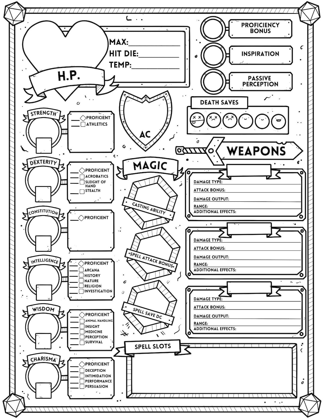 Dungeons And Dragons EDITABLE PDF And Downloadable Character Sheet Etsy Dungeons And Dragons EDITABLE PDF And Downloadable Character Sheet Etsy