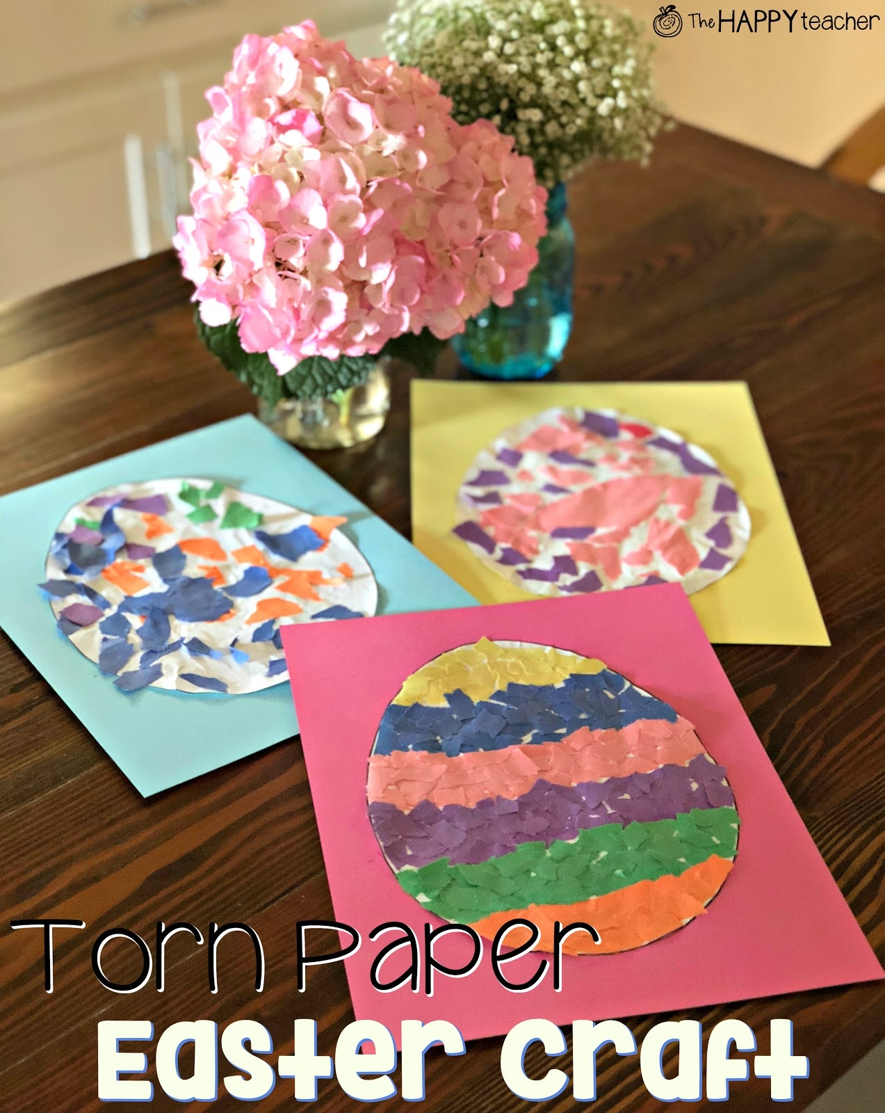 Easter Art Paper Torn Paper Easter Egg Craft TheHappyTeacher