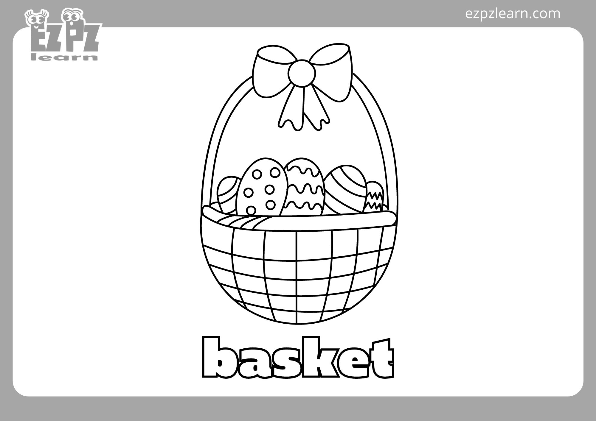 Easter Basket Coloring Page Ezpzlearn Easter Basket Coloring Page Ezpzlearn