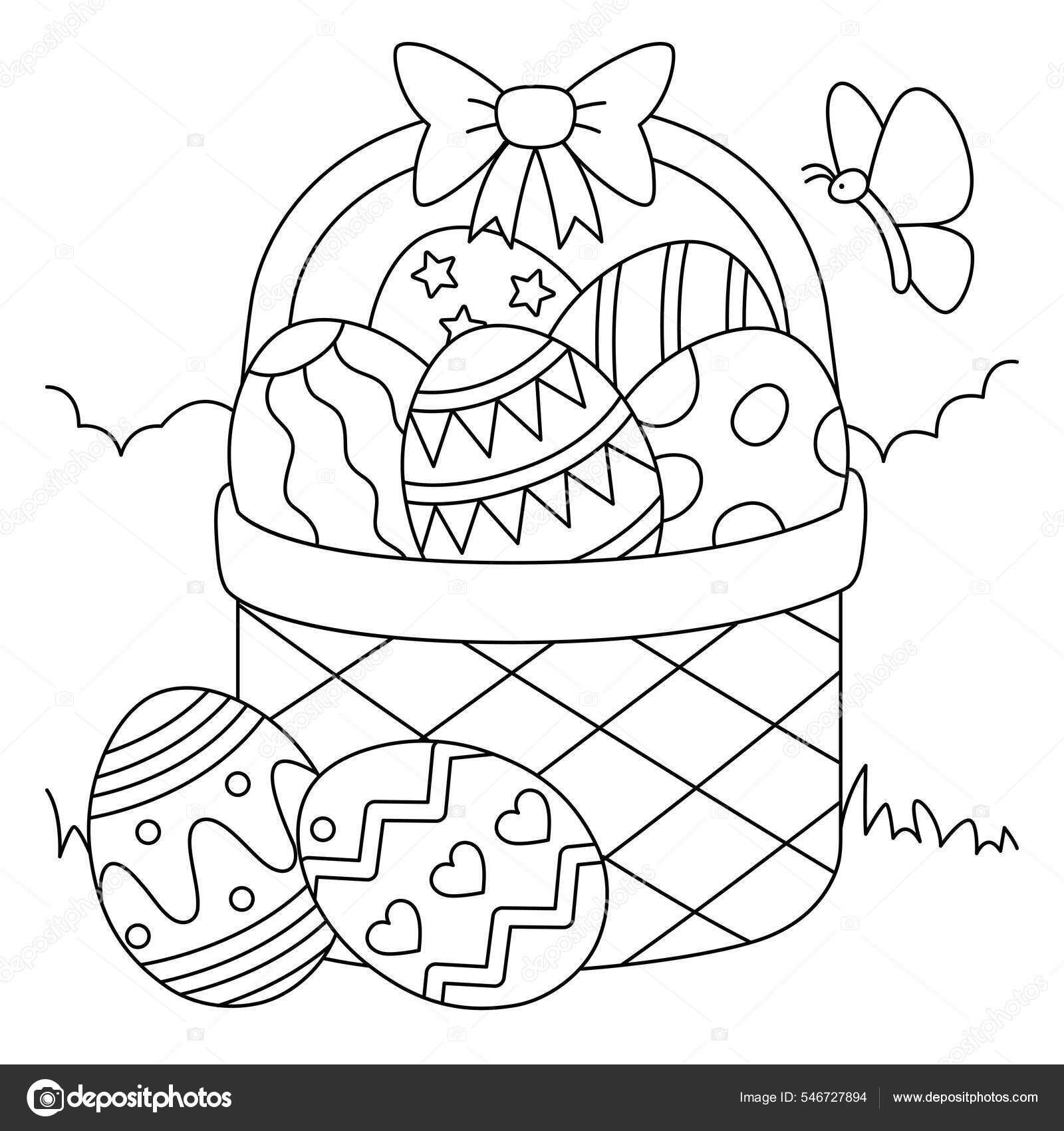 Easter Basket Coloring Page For Kids Stock Vector By abbydesign 546727894 Easter Basket Coloring Page For Kids Stock Vector By abbydesign 546727894