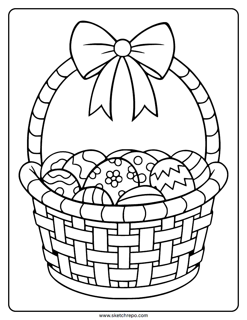 Easter Basket Coloring Page Sketch Repo Easter Basket Coloring Page Sketch Repo