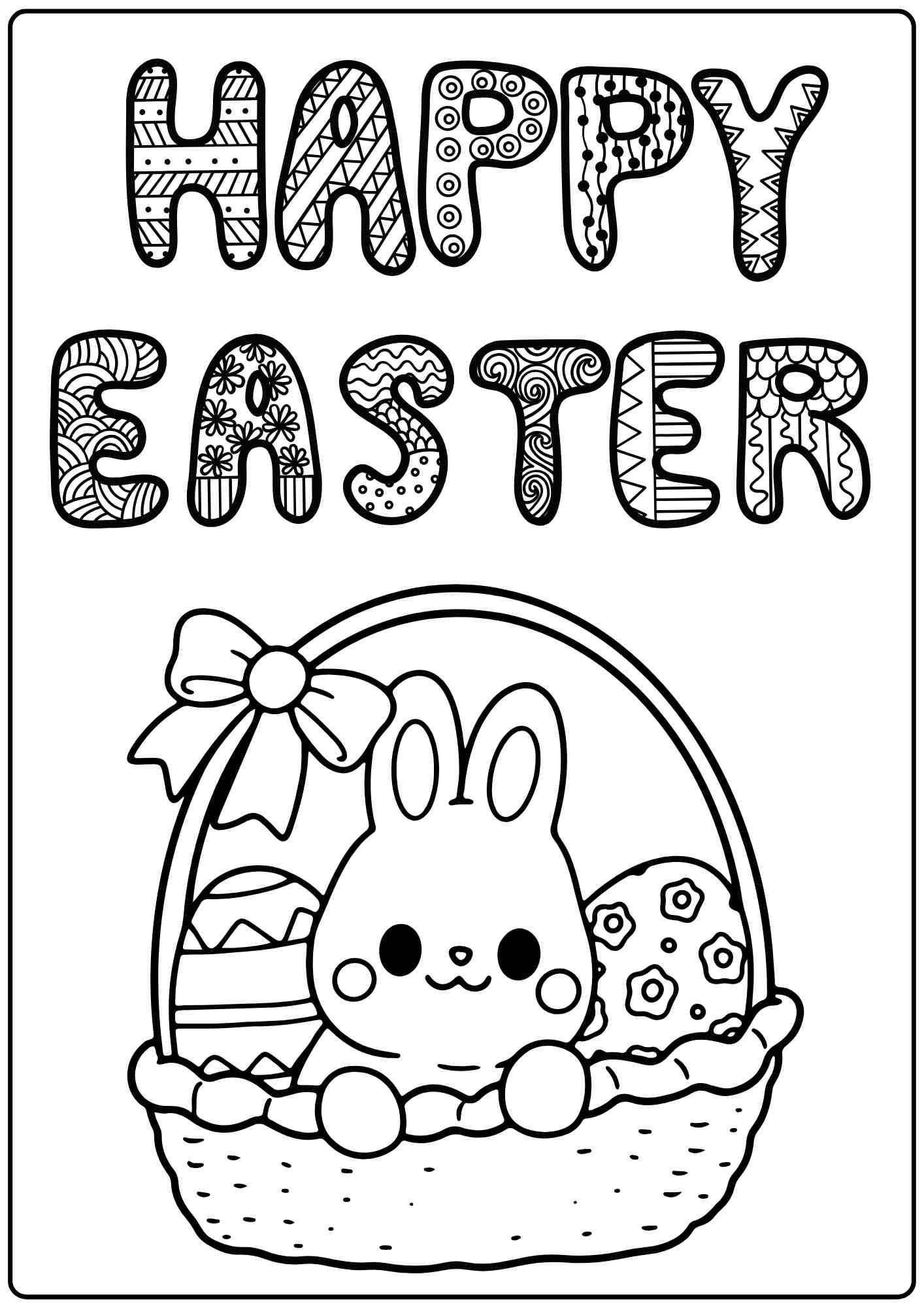 Easter Bunny In A Basket Coloring Page Free Printable PDF For Kids Ezpzlearn Easter Bunny In A Basket Coloring Page Free Printable PDF For Kids Ezpzlearn