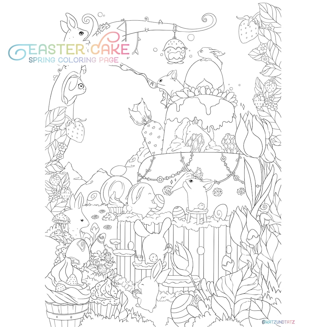 Easter Coloring Page Cute Bunnies Spring Adult Coloring Page Cake Eggs Digi Stamp Kawaii Doodle Digital Download Pdf Printable By Jen Katz Etsy Easter Coloring Page Cute Bunnies Spring Adult Coloring Page Cake Eggs Digi Stamp Kawaii Doodle Digital Download Pdf Printable By Jen Katz Etsy