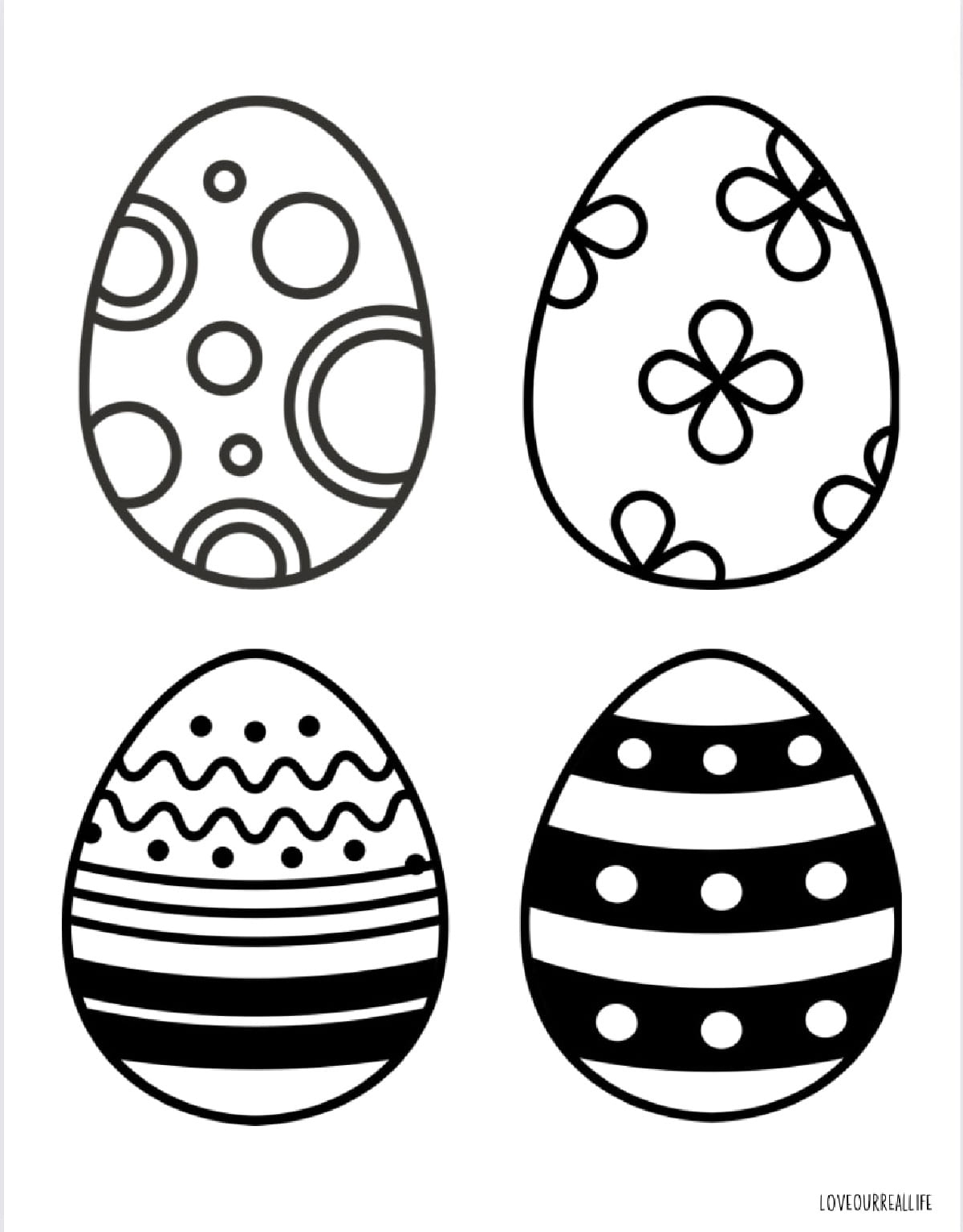 Easter Egg Coloring Pages And FREE Printable Egg Templates Love Our Real Life