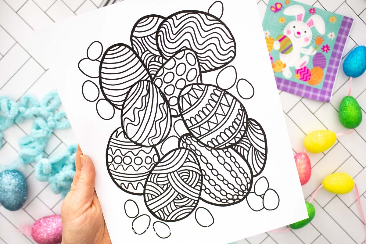 coloring page easter eggs