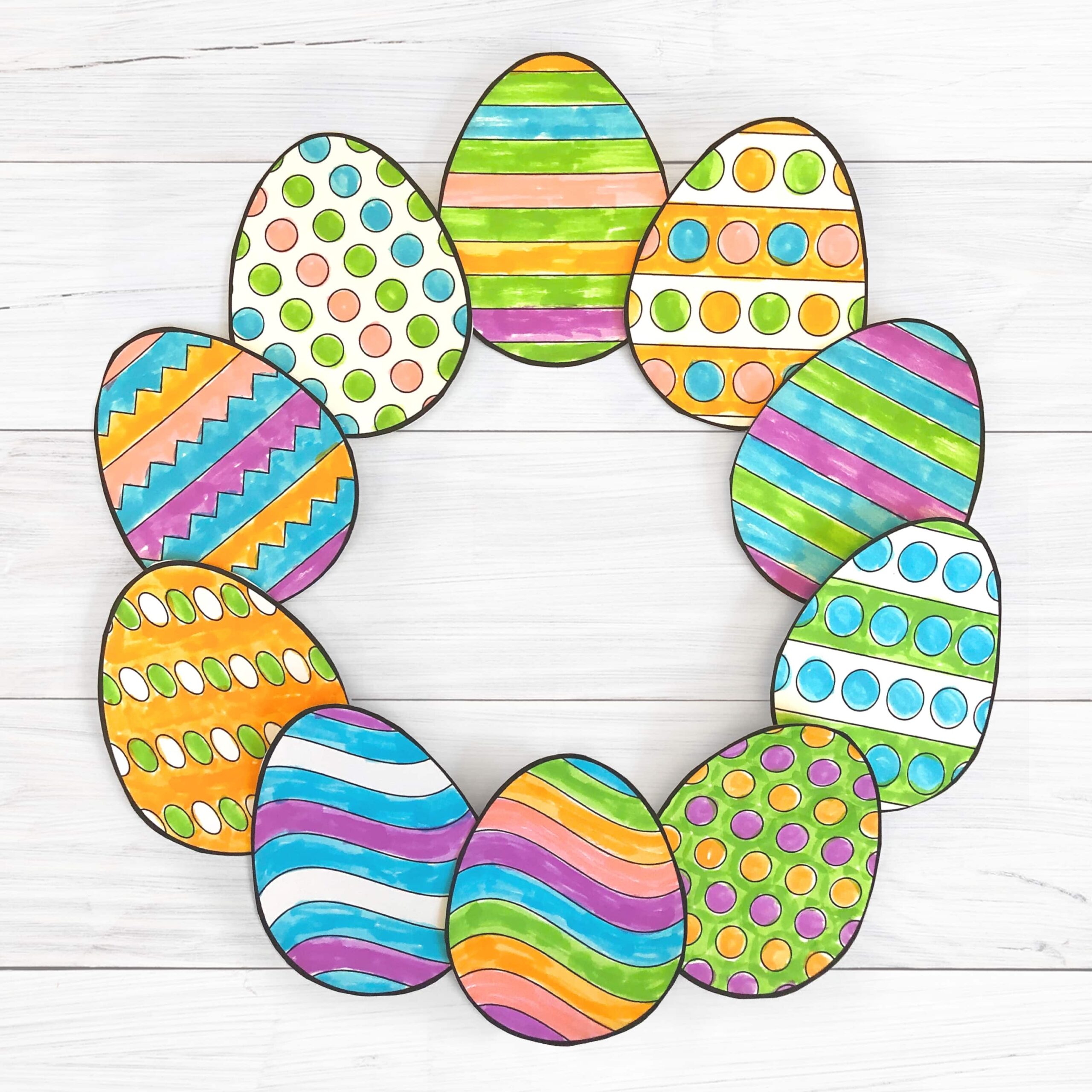 Paper Plate Easter Egg Wreath craft Paper Plate Easter Egg Wreath craft